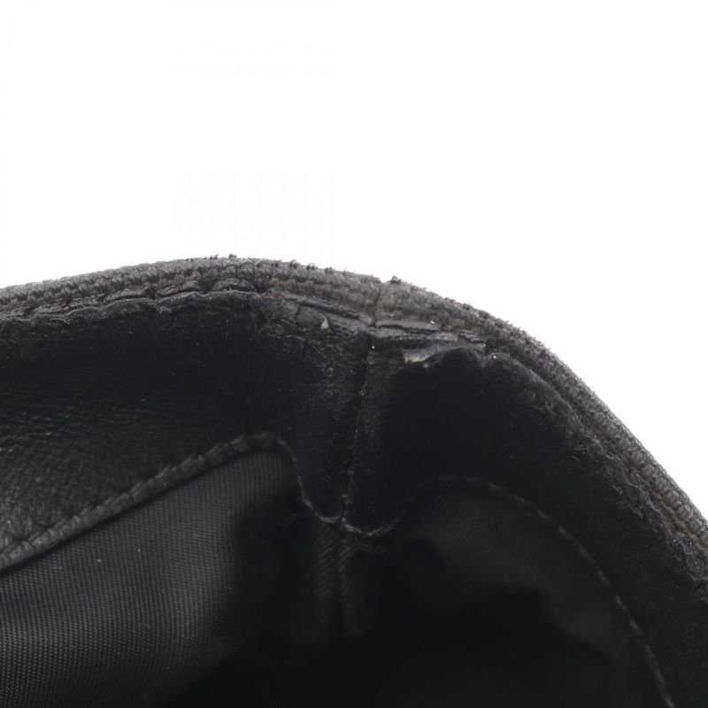 Gucci Tote Bag Sherry Line Black Canvas Leather
