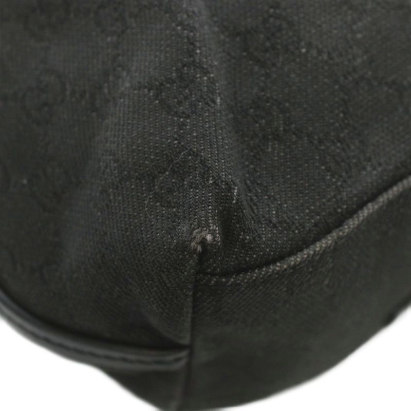 Gucci Tote Bag One Shoulder GG Canvas Leather All Over Pattern Black Xz • Oh •