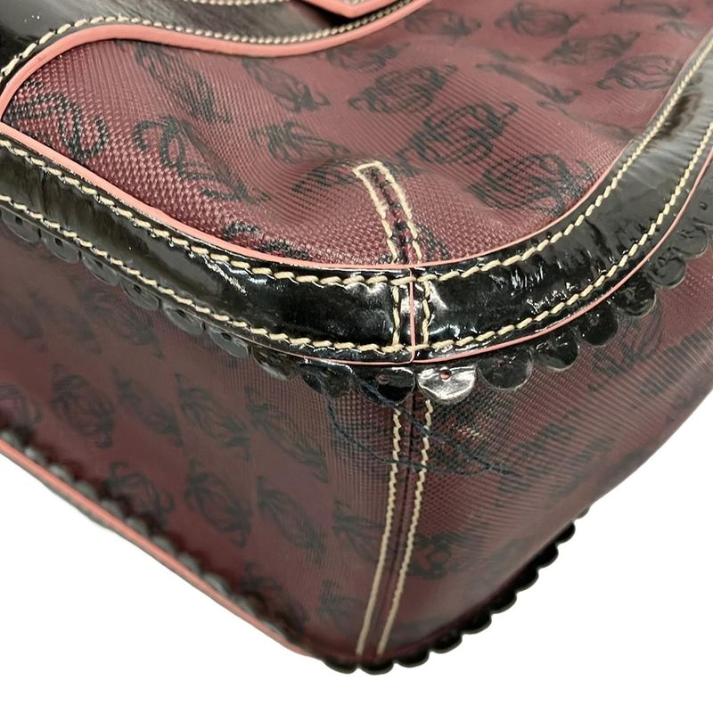 Loewe Tote Bag Anagram Pattern Bordeaux X Black X Multi Ribbon Leather