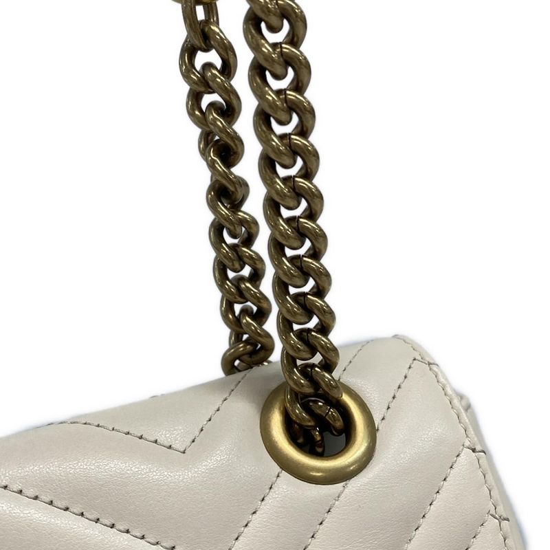 Gucci Shoulder Bag Ggmarmont Quilted Small Shoulder Bag 443497 Ivory Chain