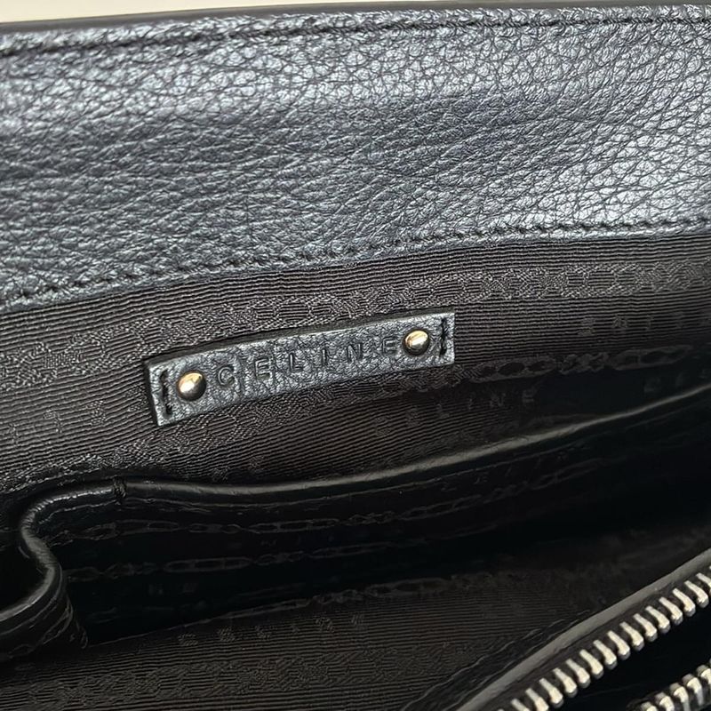 Celine Tote Bag Boogie Bag Black Leather