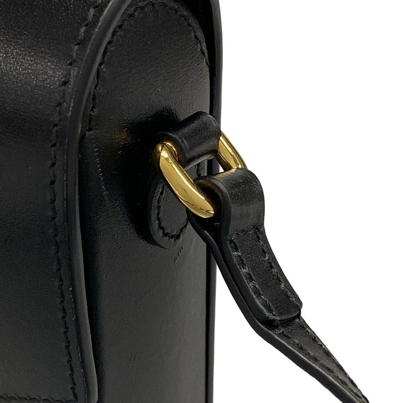 Gucci Shoulder Bag Horsebit 1955 625615 Black Leather