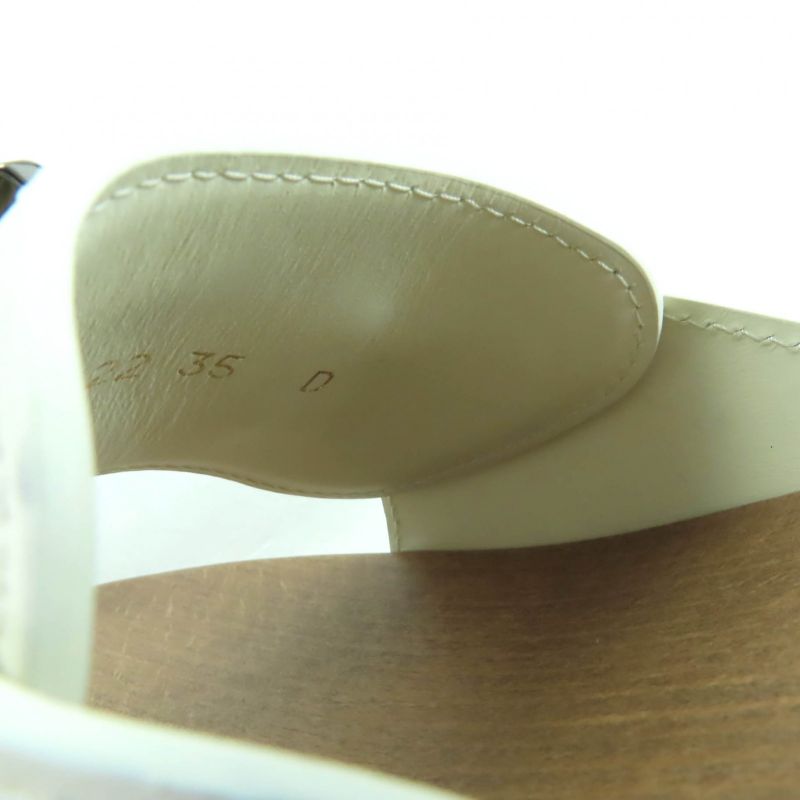 Christian Diorquake Belt Design Leather Slide Sandals White 35 Made In Italy