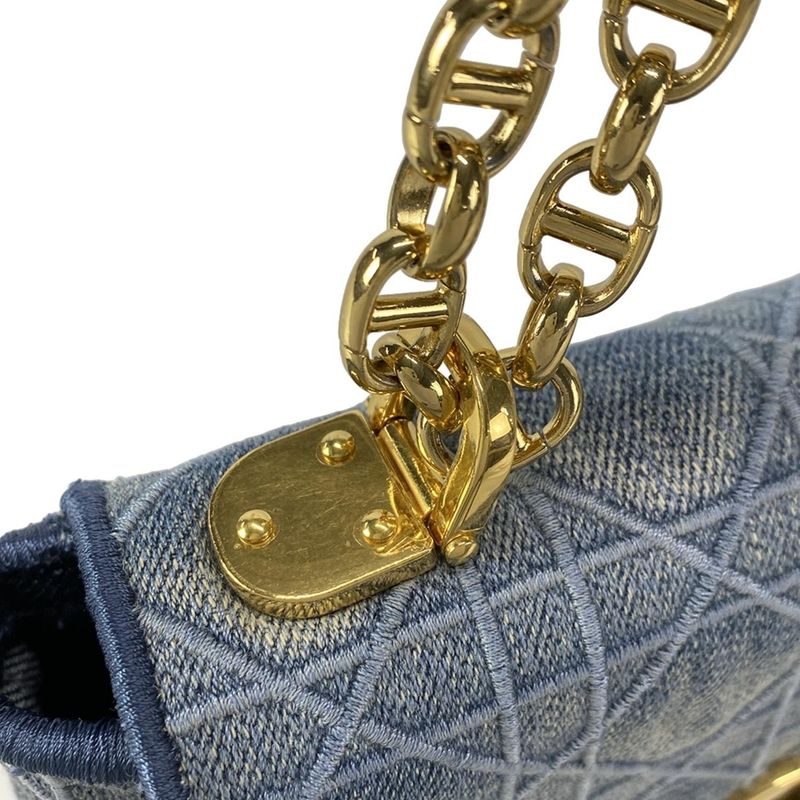 Dior Christian Dior Shoulder Bag Dior Karos Small Bag Light Blue Cannage Stitch