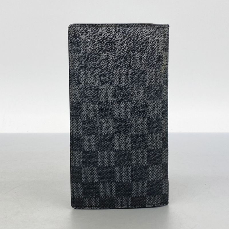 Louis Vuitton Long Wallet Damier Graphite Portefeuille Brother N62665 Black
