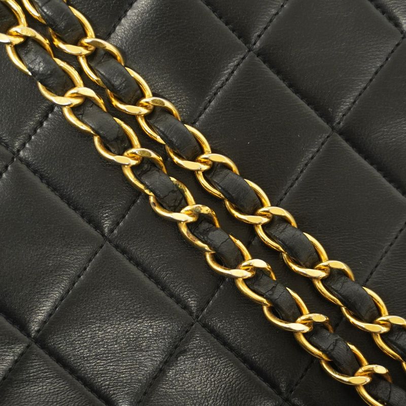 Chanel Shoulder Bag Matelasse Diana Lambskin Black Gold Hardware Women's