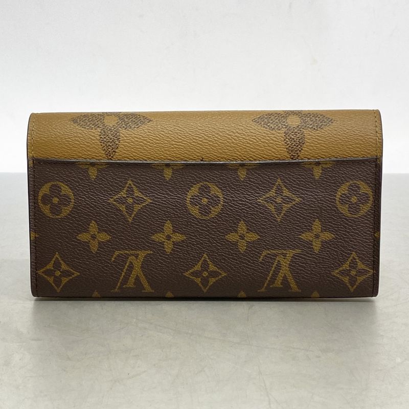 Louis Vuitton Long Wallet Monogram Reverse Portefeuille Sarah M80726 Brown