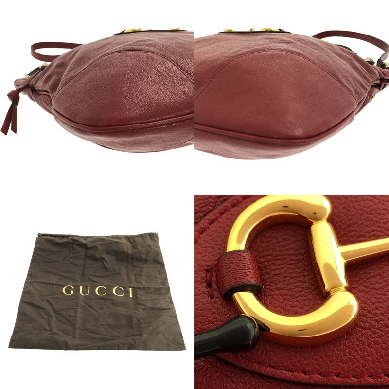 Gucci | Horsebit Leather Shoulder Bag 602089 | Red Gold | Ladies