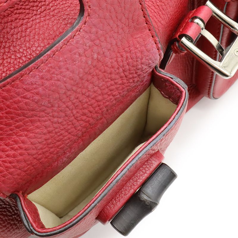 Gucci Bamboo Backpack Rucksack Sac Shoulder Bag Fringe Tassel Leather Fuchsia