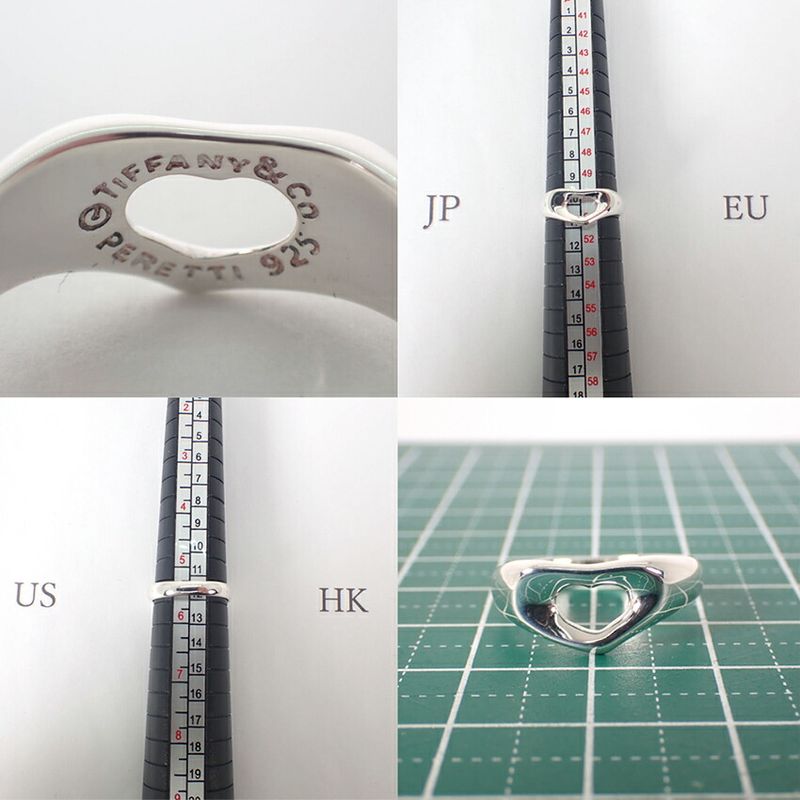 Tiffany & Co 925 Open Heart Ring No 10.5 J117-10