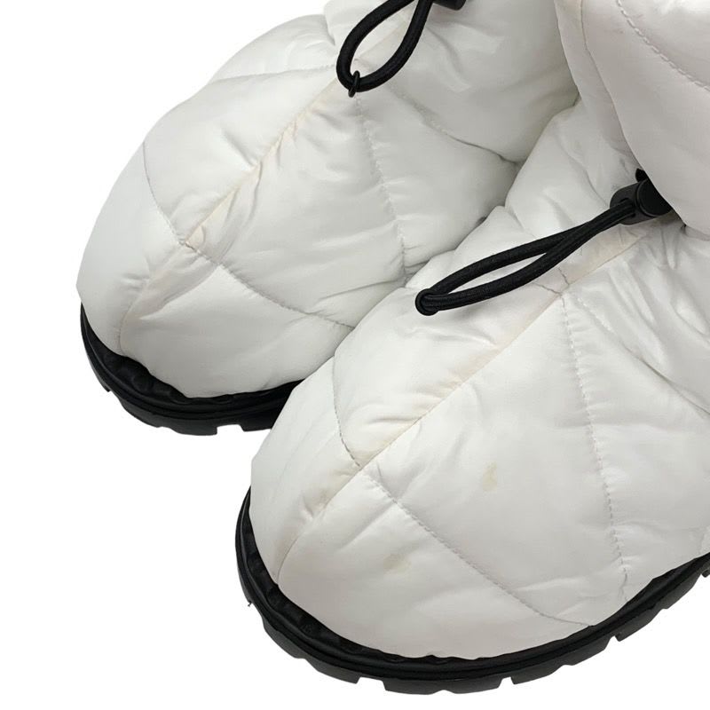 Prada Boots Short Snow Shoes Logo Nylon White