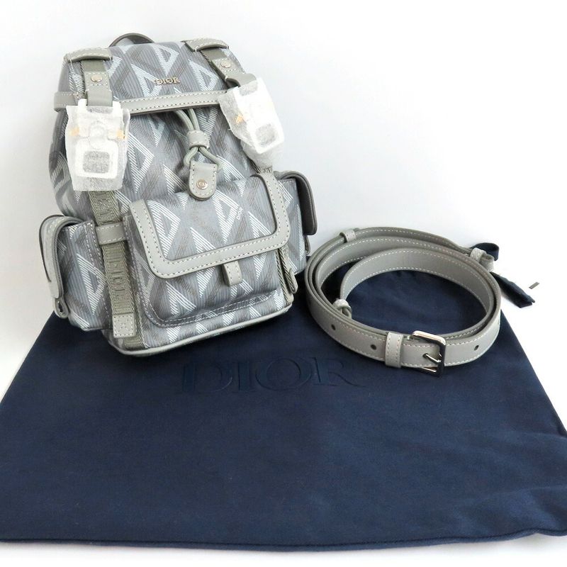 Dior Hit The Road Mini Backpack 2htws018cdp Gray CD Diamond Rucksack