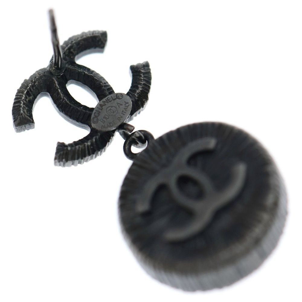 Chanel Cocomark Stone Earrings Dark Gray Black