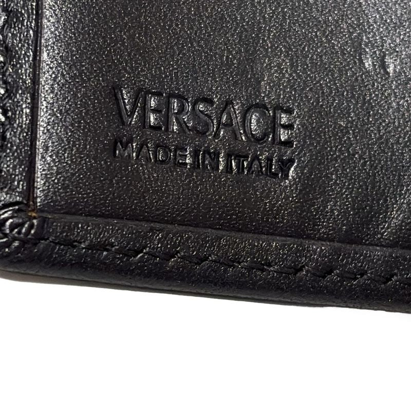Versace Key Case - Black X Silver 6 Hooks Leather