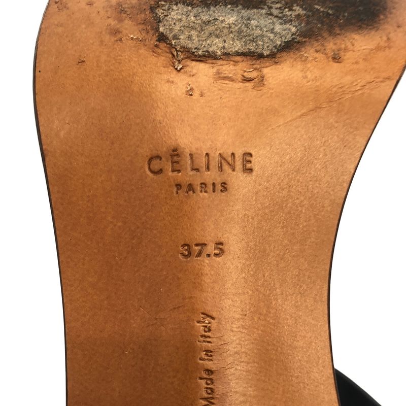 Celine By Phoebe Philo Bang Heel Leather Sandals Navy 37.5