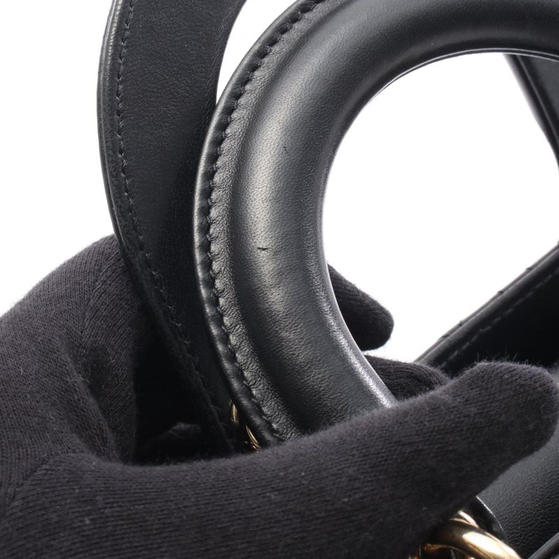 Dior Handbag Lady Dior Small Cannage Black Leather Lady Dior Cannage 2way Tote