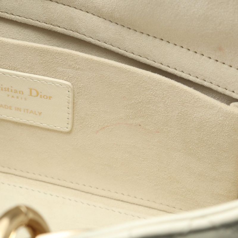 Dior Handbag Lady D-joy Medium Cannage M0540onge White Leather LADY D-joy Bag