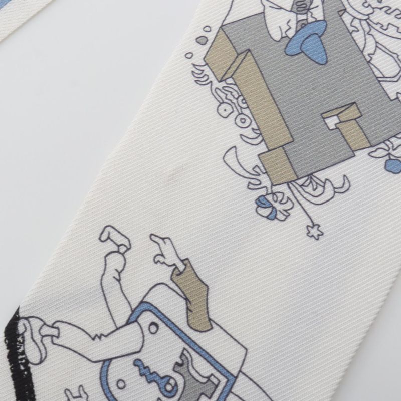 Hermes Scarf Twilly A VOS Crayons Silk Twilly Ladies Used A