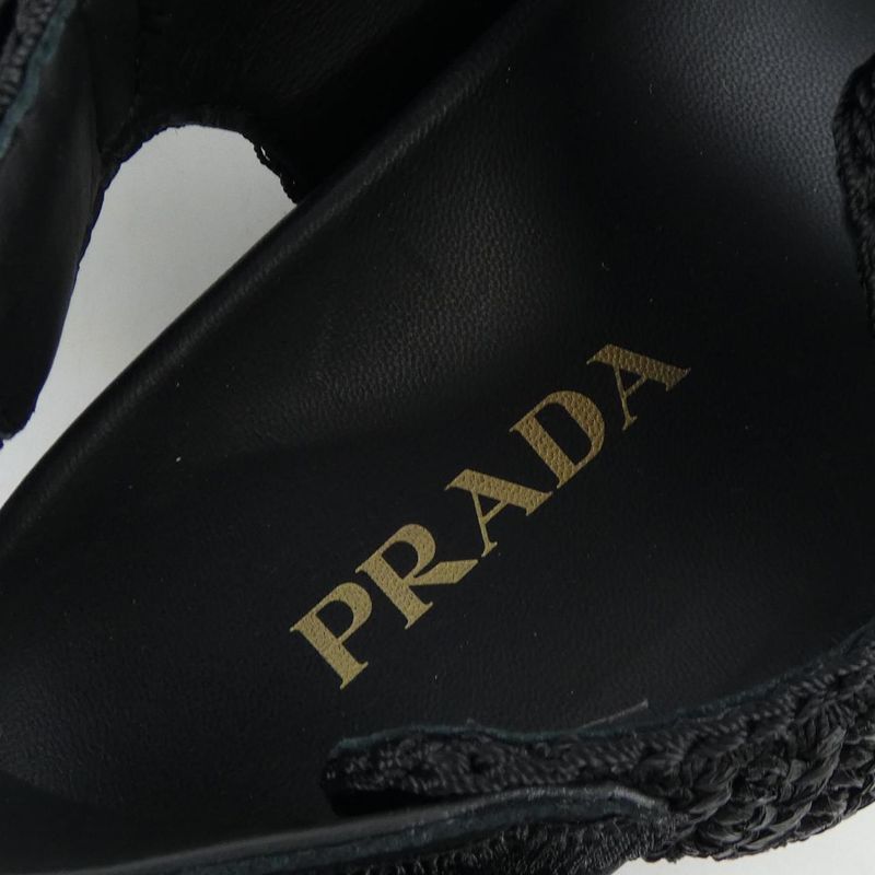 Prada Triangle Logo Crochet 1x440n Sandals