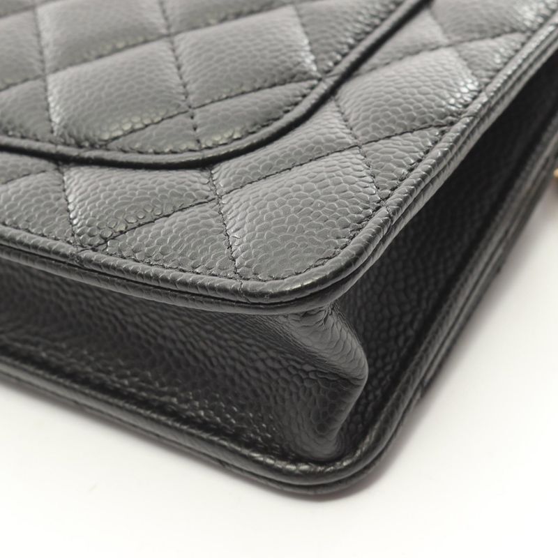 Chanel Shoulder Bag Matelasse Ap4241 Black Leather Calf Matelasse Chain Wallet