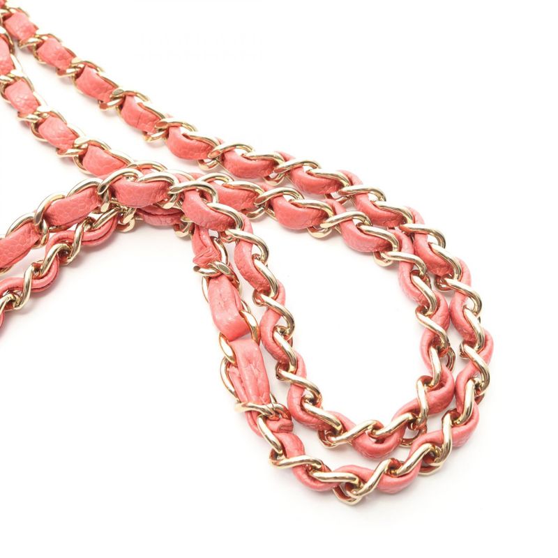 Chanel Shoulder Bag Matelasse W Flap A01112 Pink Leather Calf (Cowhide)