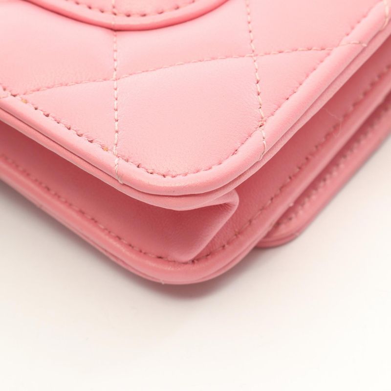 Chanel Shoulder Bag Matelasse Ap0250 Pink Lambskin (sheep Leather) Matelasse