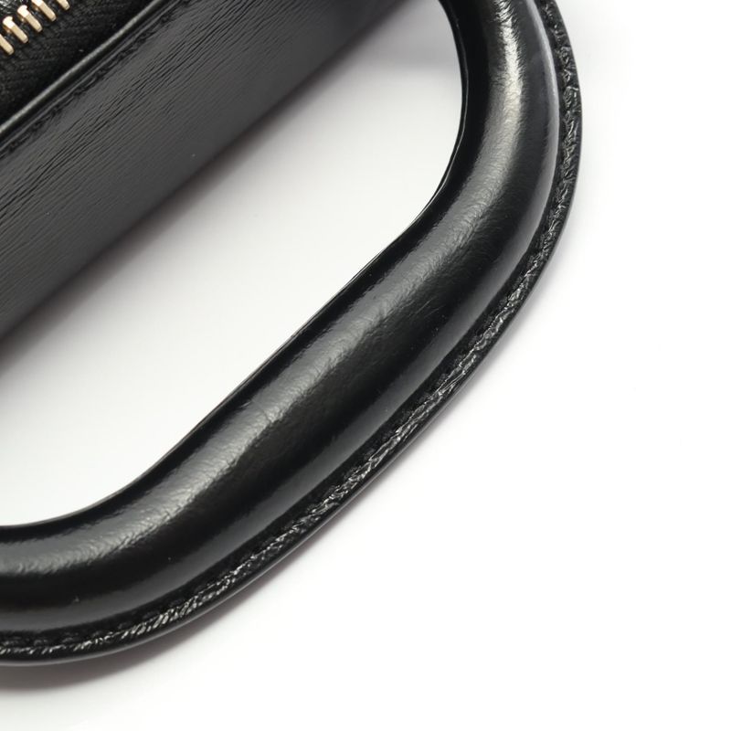 Chanel Shoulder Bag Quilted Top Handle Black Leather