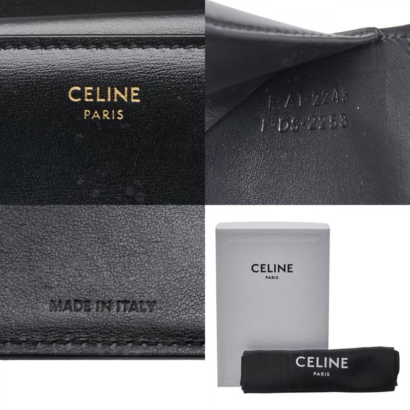 Celine Triomphe Black Leather Women's Celine