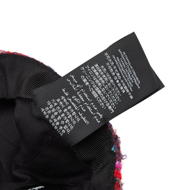 Saint Laurent Cap Baseball Cap Tweed Size: 58 677545 Red Multicolor Wool Rayon