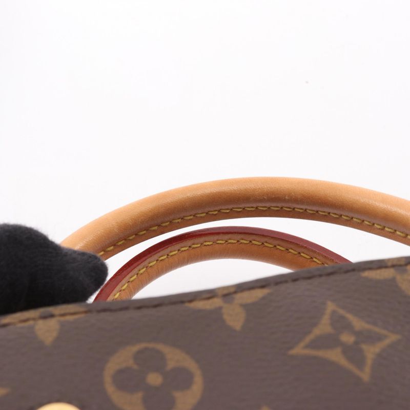 Louis Vuitton Handbag Montaigne BB M41055 PVC Coated Canvas Leather Montaigne