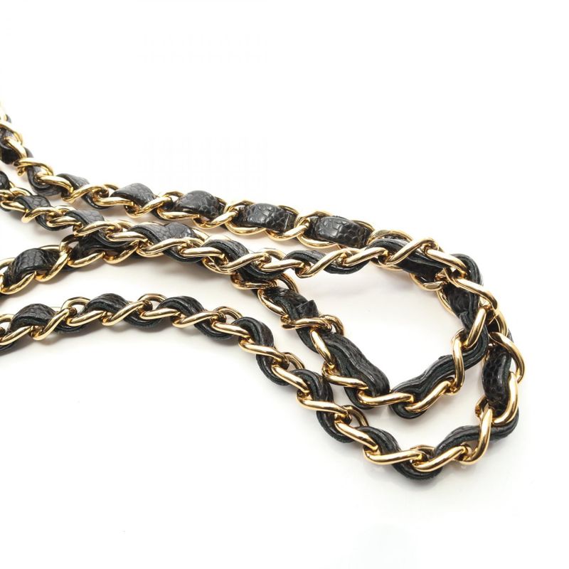 Chanel Shoulder Bag Matelasse W Flap A01112 Black Caviar Skin (grained Calf)