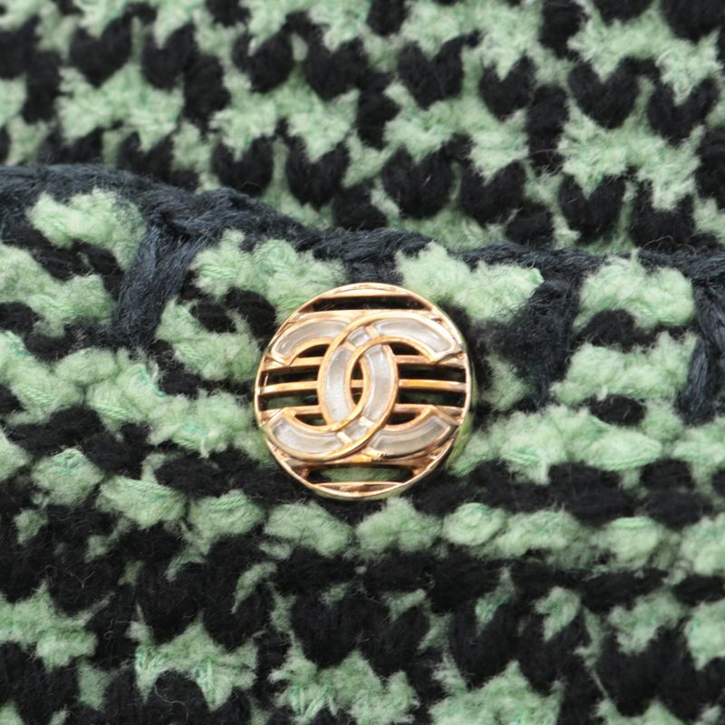 Chanel Cardigan Coco Mark Button Knit Jacket Tweed Cashmere Cotton