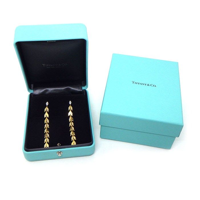 Tiffany & Co Earrings Victoria Vine Drop Diamond 0.495 CT 18K