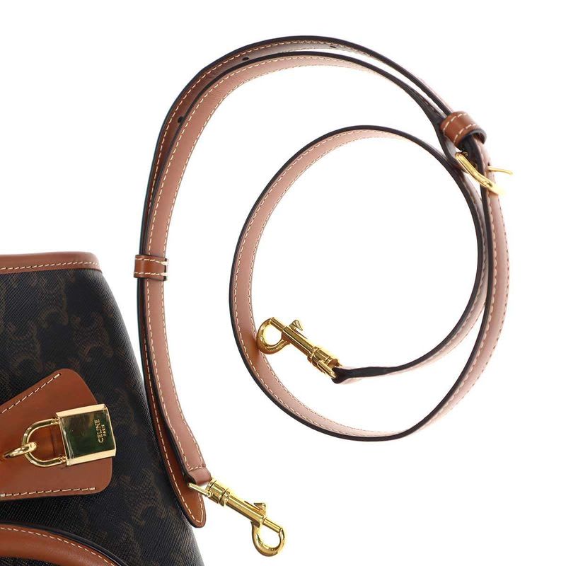 Celine Horizontal Cabas Mini Triomphe Canvas & Calfskin Brown