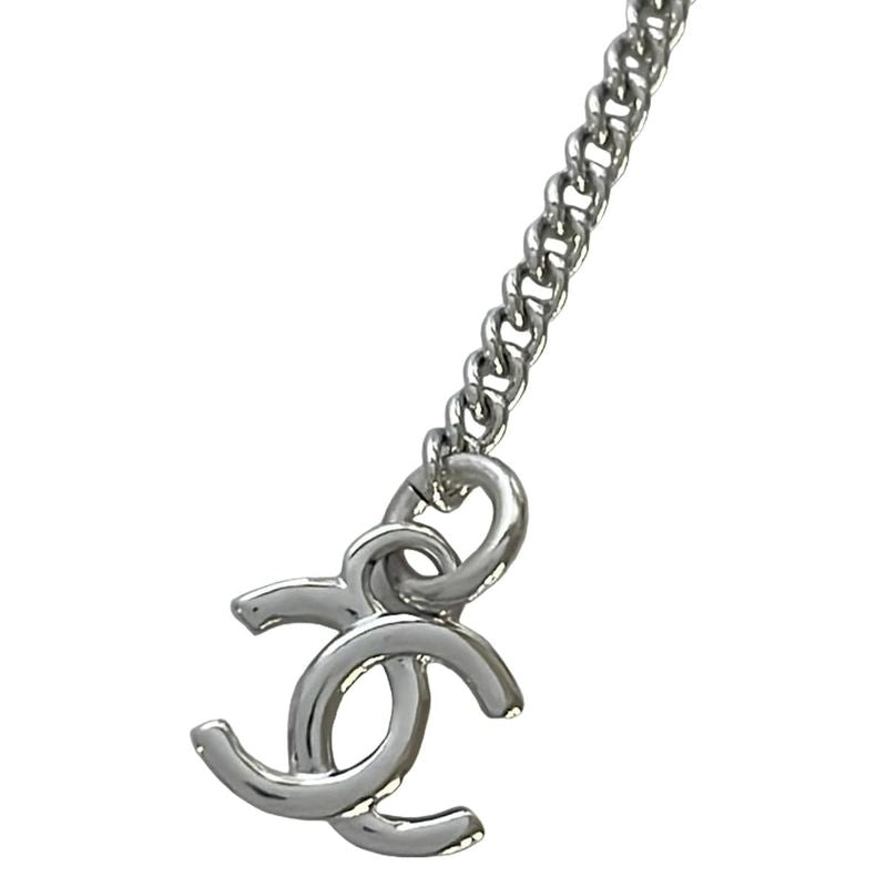 Chanel Necklace Here Mark Comet Silver X White X Clear Star Pearl