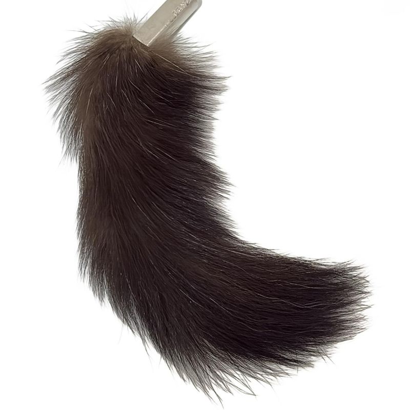Fendi Mobile Strap - Dark Brown X Silver X Black Fur