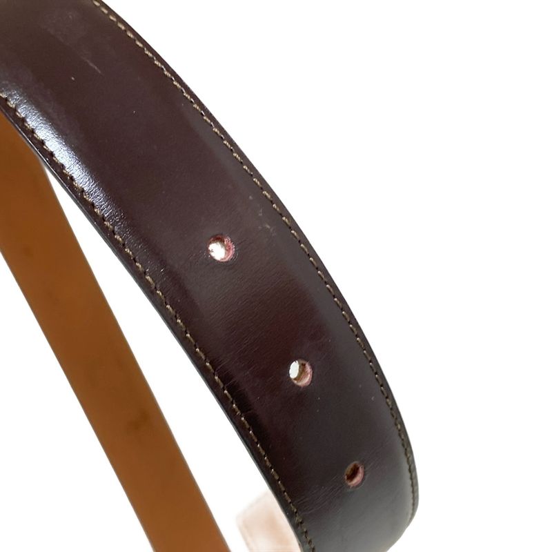 Celine Belt - Dark Brown X Silver Leather