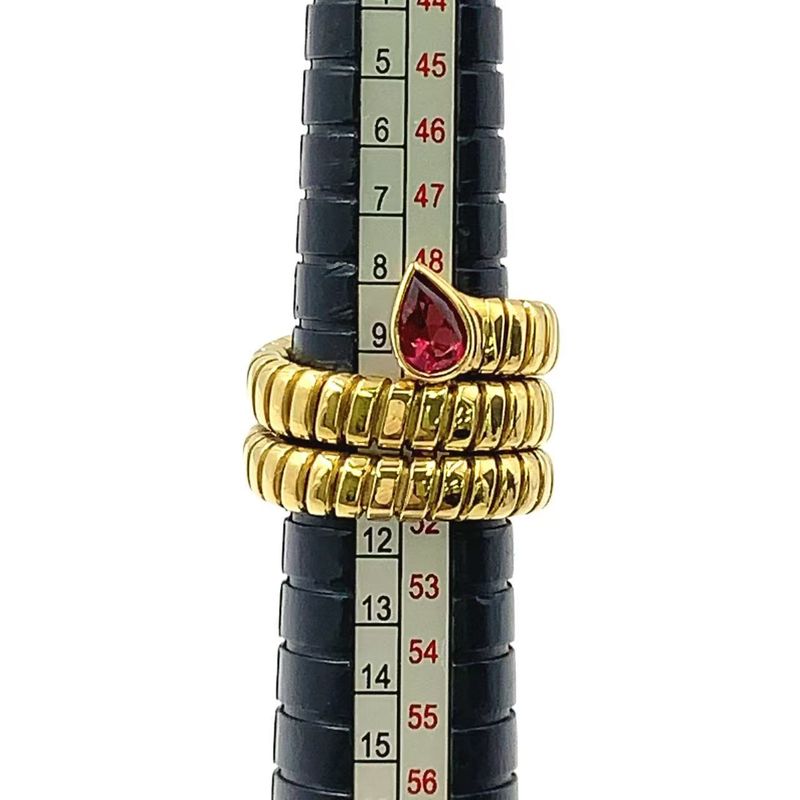 Bvlgari Tubogas Pink Tourmaline 18k Yellow Gold X Tourmaline Yellow Gold Ring
