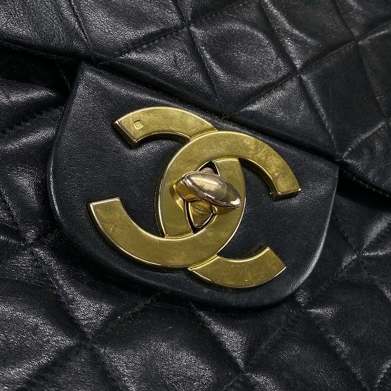 Chanel Shoulder Bag Big Matelasse A01094 Black Gold Hardware Chain Shoulder