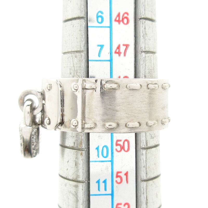 Hermes Ring 49 Kelly 18k White Gold X Diamond 16p Diamond