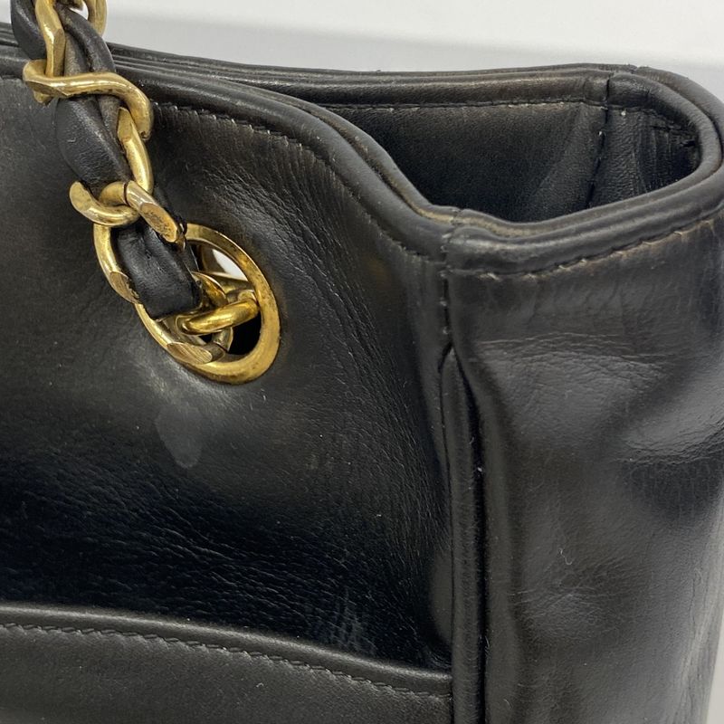 Chanel Shoulder Bag Matelasse Lambskin Black Gold Hardware Women