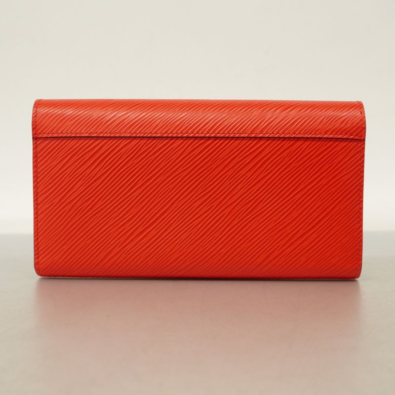 Louis Vuitton Long Wallet Epi Portefeuille Twist M61179 Coquelicot Women's