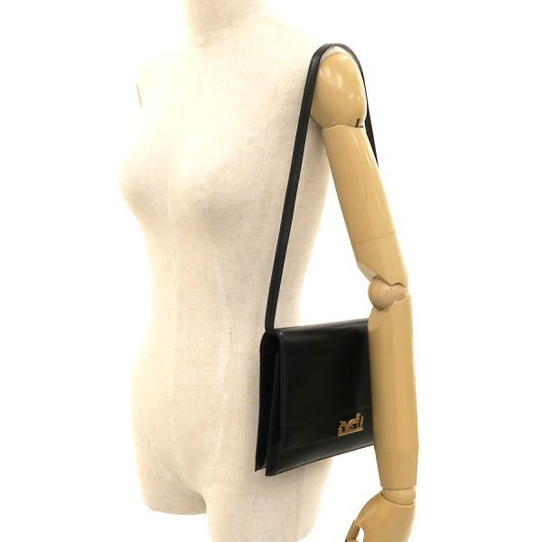 Hermes Eugenie Black Leather Crossbody Bag