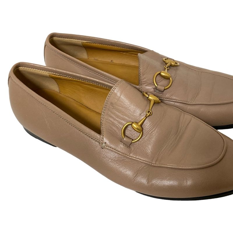 Gucci Loafers 36 1 2 Women's - 460723 Light Brown Horsebit Leather