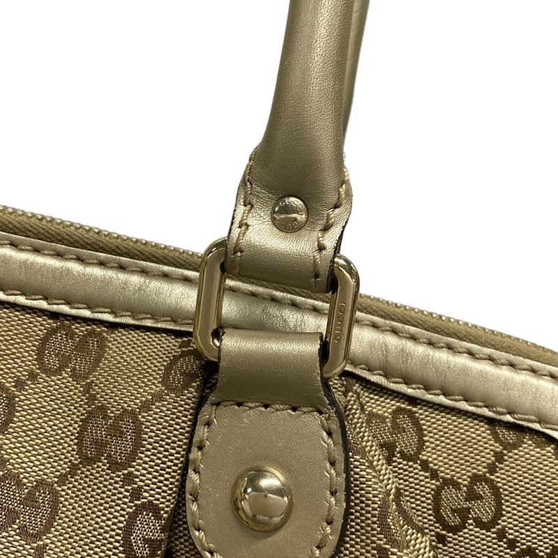 Gucci Handbag Sookie 247902 Dark Brown X Beige X Gold Leather