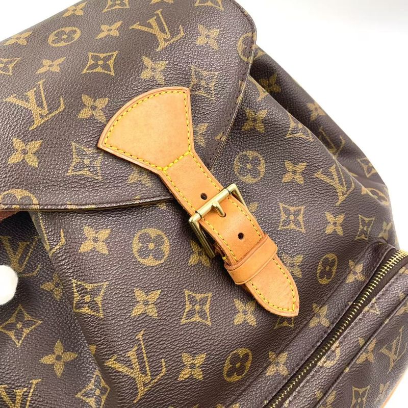 Louis Vuitton Montsouris gm Monogram Leather ×pvc Brown Backpack Gold M51135