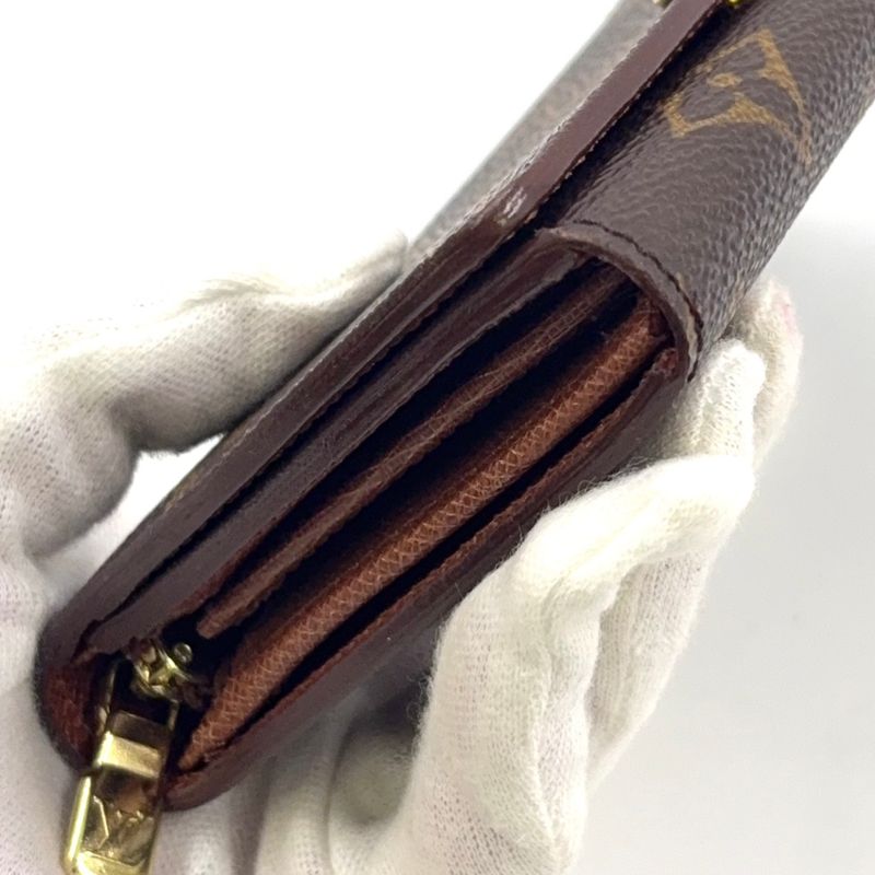 Louis Vuitton Portomone Viet Tresor Monogram Leather ×pvc Brown Bifold Wallet