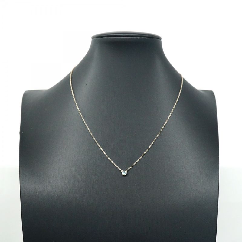 Tiffany & Co Necklace Visor Yard Silver 925 Aquamarine Blue Ladies