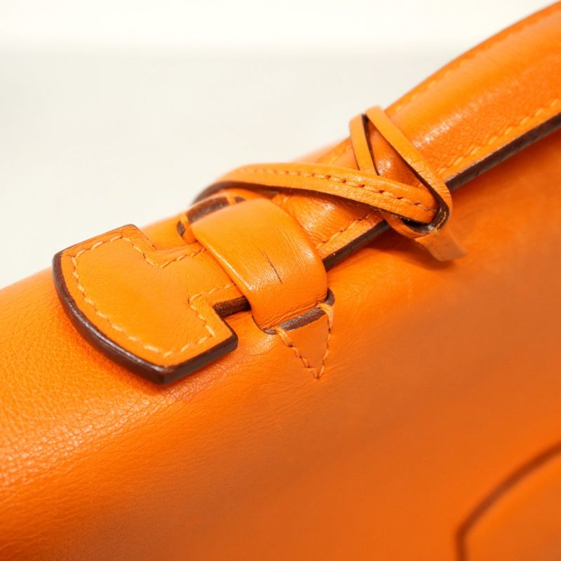 Hermes Business Bag Sac a Depeches 27 Swift Orange Silver Hardware K Engraved
