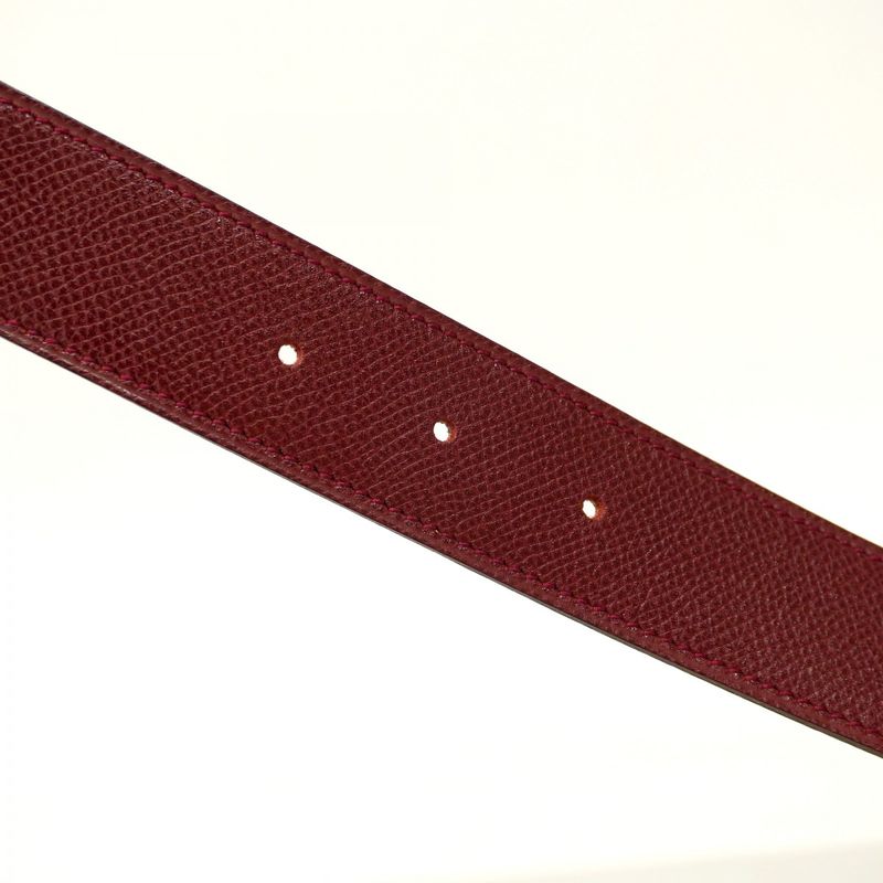 Hermes Belt Constance Belt Courchevel Togo Rouge Ash Black Silver Hardware F